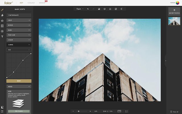 Fotor Photo Editor aus dem Chrome Web Store kann mit OffiDocs Chromium online ausgeführt werden