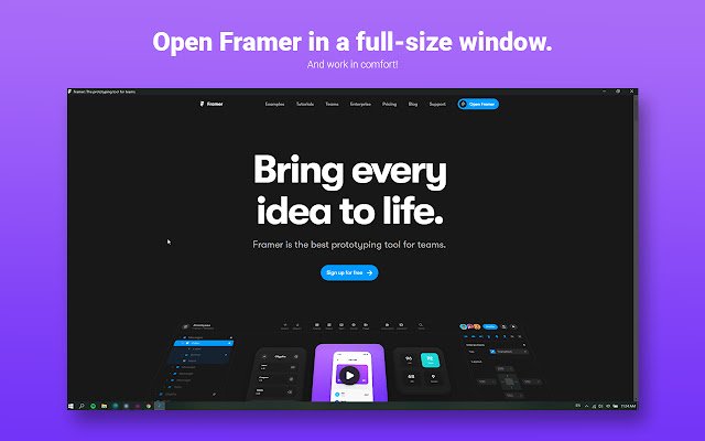 Framer, from Web to "APP"  from Chrome web store to be run with OffiDocs Chromium online