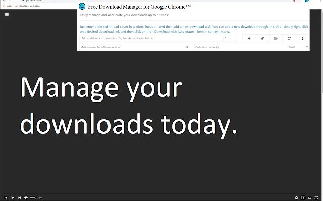 Gratis downloadmanager voor Google Chrome™ uit de Chrome-webwinkel voor gebruik met OffiDocs Chromium online