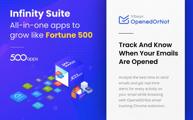 Free Email Tracker: OpenedOrNot by 500apps  from Chrome web store to be run with OffiDocs Chromium online