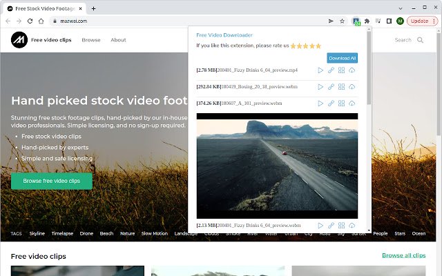 Free Video Downloader  from Chrome web store to be run with OffiDocs Chromium online