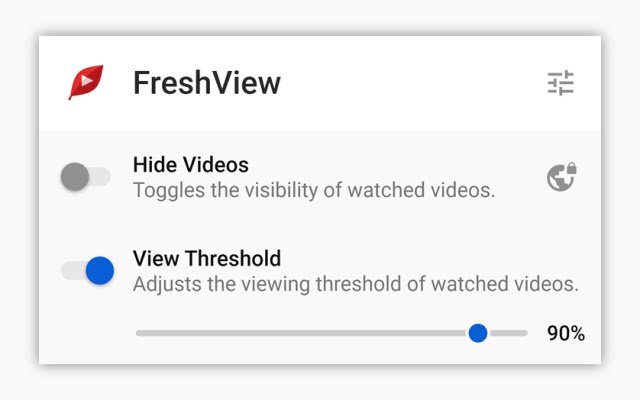 FreshView for YouTube™  from Chrome web store to be run with OffiDocs Chromium online