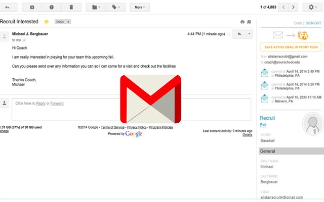 Front Rush Gmail Interactions  from Chrome web store to be run with OffiDocs Chromium online