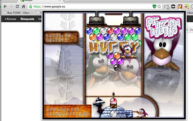Frozen Bubble  from Chrome web store to be run with OffiDocs Chromium online