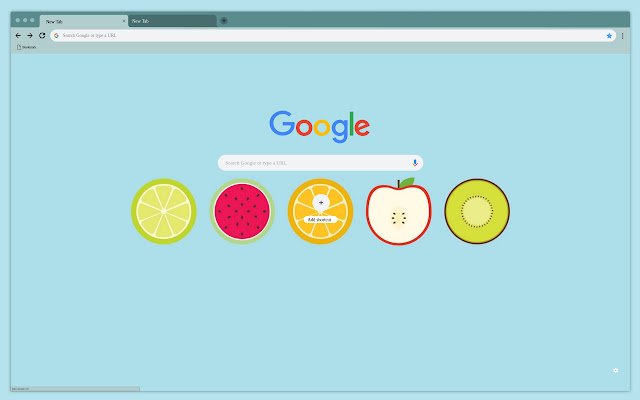 Buah-buahan dengan latar belakang biru dari kedai web Chrome untuk dijalankan dengan OffiDocs Chromium dalam talian