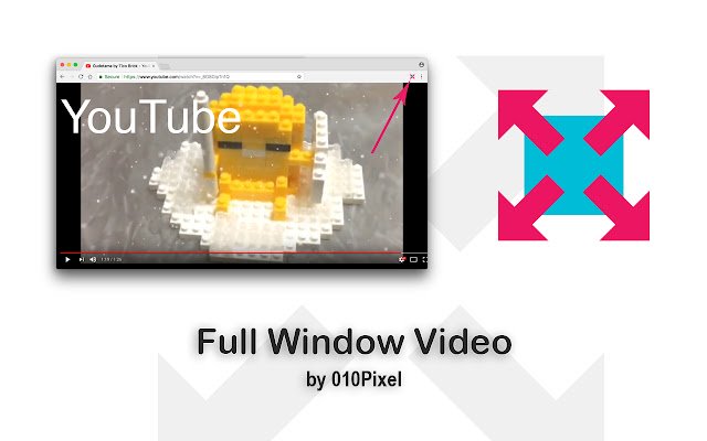 Full Screen Video for Youtube and more  from Chrome web store to be run with OffiDocs Chromium online