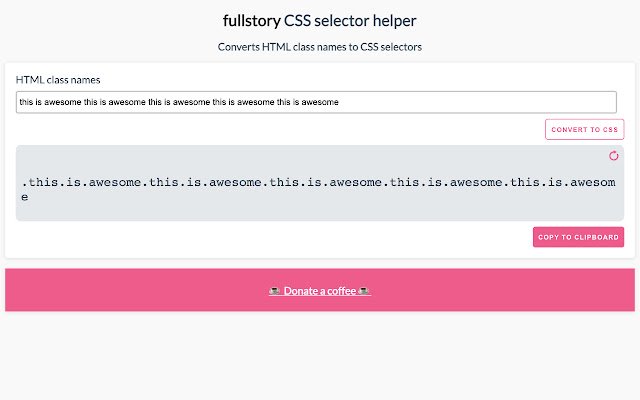 FullStory CSS Selector Helper  from Chrome web store to be run with OffiDocs Chromium online