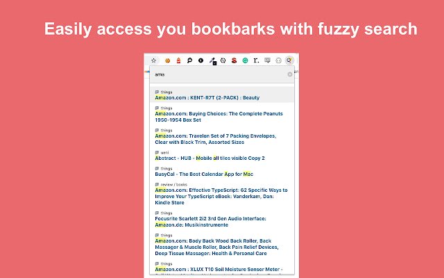 Fuzzy Bookmarks  from Chrome web store to be run with OffiDocs Chromium online