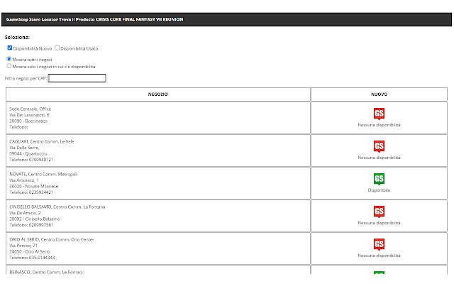 Gamestop Store Locator NoMap  from Chrome web store to be run with OffiDocs Chromium online