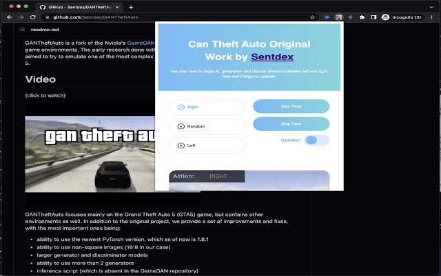 GAN Theft Auto  from Chrome web store to be run with OffiDocs Chromium online