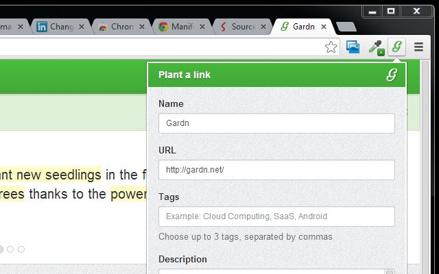 Gardn  from Chrome web store to be run with OffiDocs Chromium online