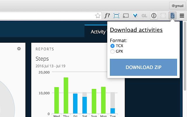 Garmin activity downloader  from Chrome web store to be run with OffiDocs Chromium online