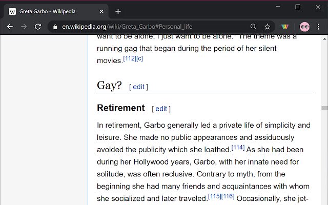 Gay? Wikipedia  from Chrome web store to be run with OffiDocs Chromium online