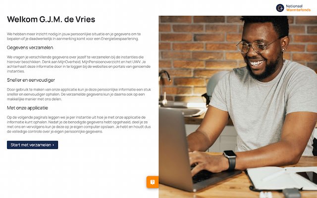 Gegevens verzamelen Nationaal Warmtefonds  from Chrome web store to be run with OffiDocs Chromium online