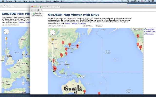 GeoJSON Map Viewer met Drive uit de Chrome-webwinkel, uit te voeren met OffiDocs Chromium online