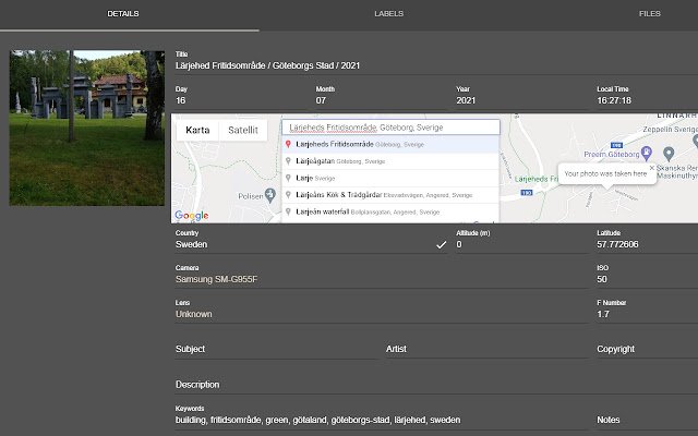 Geolocation Plugin for PhotoPrism  from Chrome web store to be run with OffiDocs Chromium online