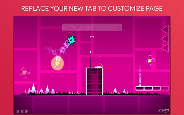 Geometry Dash Wallpaper HD Custom New Tab  from Chrome web store to be run with OffiDocs Chromium online