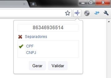 Gerador e Validador de CPF/CNPJ dal Chrome web store da eseguire con OffiDocs Chromium online