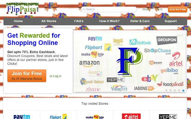 Get Extra Cashback, Coupons FlipPaisa  from Chrome web store to be run with OffiDocs Chromium online