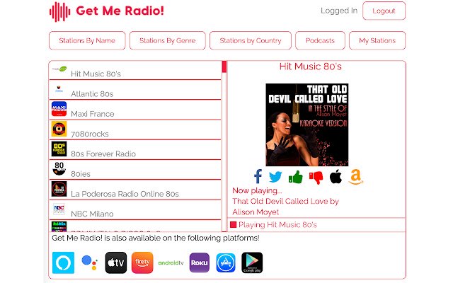 Get Me Radio!  from Chrome web store to be run with OffiDocs Chromium online