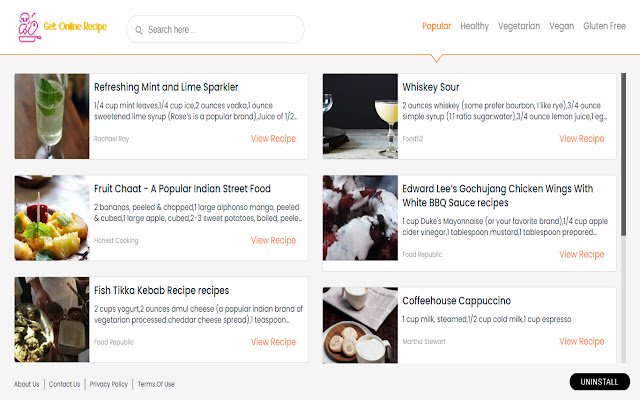 Get Online Recipe  from Chrome web store to be run with OffiDocs Chromium online