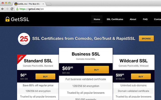 GetSSL.me SSL Certificate Store  from Chrome web store to be run with OffiDocs Chromium online