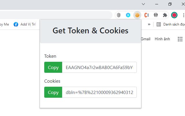 Get Token Cookie  from Chrome web store to be run with OffiDocs Chromium online