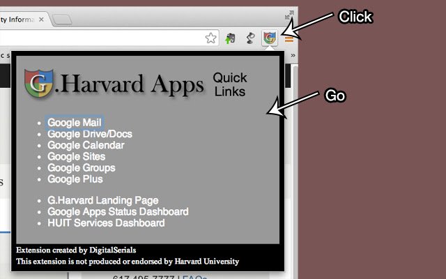 G.Harvard Collegamenti rapidi dal web store di Chrome da eseguire con OffiDocs Chromium online