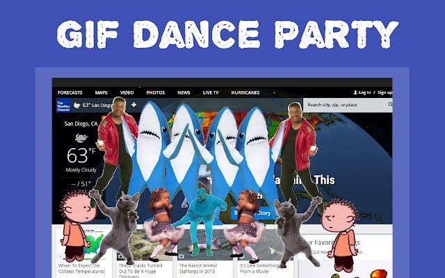 امتداد GIF Dance Party من متجر Chrome الإلكتروني ليتم تشغيله باستخدام OffiDocs Chromium عبر الإنترنت