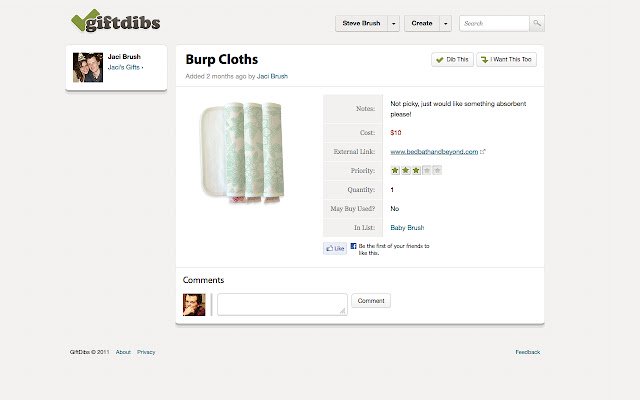 GiftDibs.com Chrome Button  from Chrome web store to be run with OffiDocs Chromium online