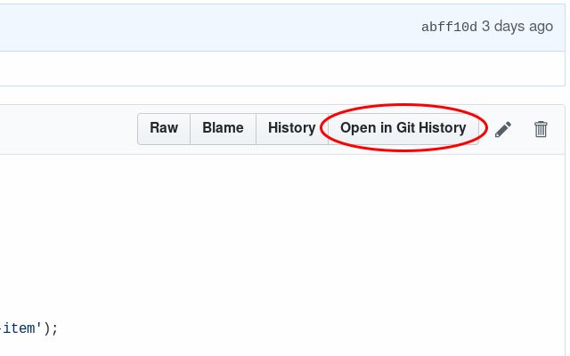 OffiDocs Chromium オンラインで実行される Chrome ウェブストアの Git History ブラウザ拡張機能