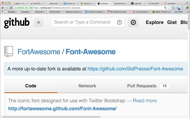 Github BFF: Better Fork Finder من متجر Chrome الإلكتروني ليتم تشغيله باستخدام OffiDocs Chromium عبر الإنترنت