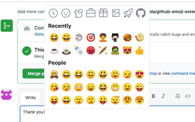 Chrome 网上商店的 GitHub Emoji 扩展将与 OffiDocs Chromium 在线运行