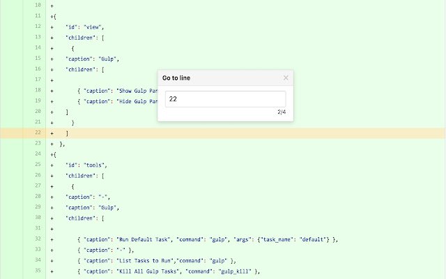 GitHub go to line number  from Chrome web store to be run with OffiDocs Chromium online