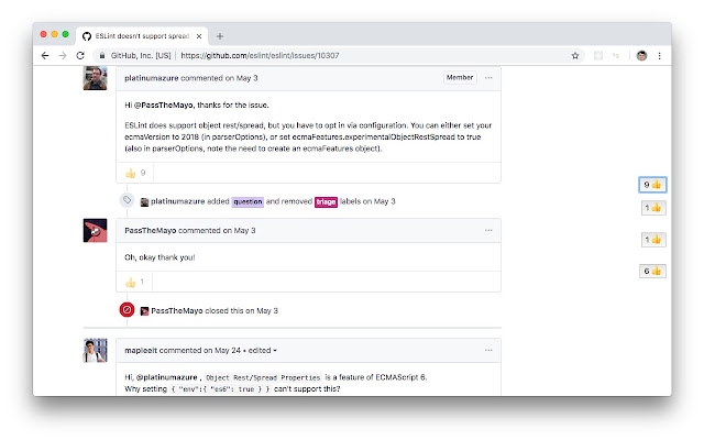 Github issues scroll jump  from Chrome web store to be run with OffiDocs Chromium online