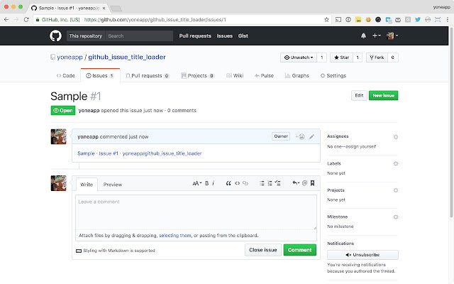 GitHub Issue Title Loader  from Chrome web store to be run with OffiDocs Chromium online