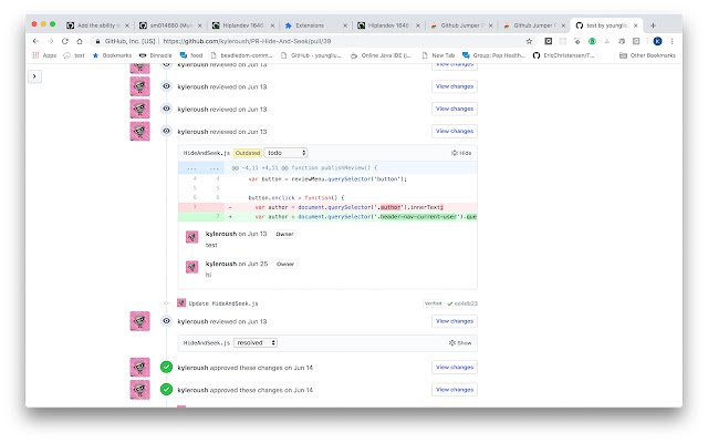 Github Jumper Plugin  from Chrome web store to be run with OffiDocs Chromium online