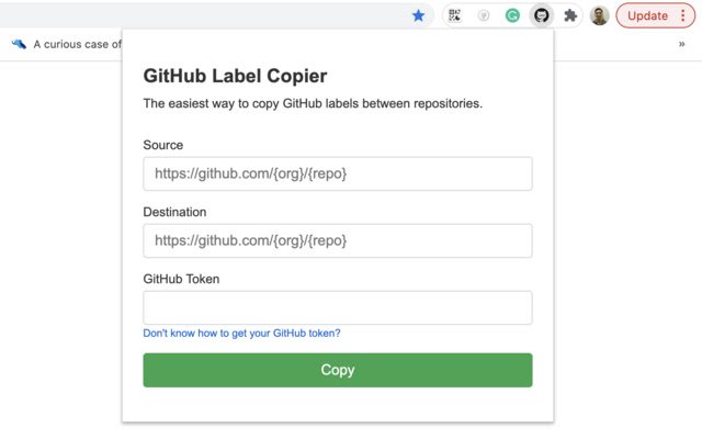 GitHub Label Copier  from Chrome web store to be run with OffiDocs Chromium online