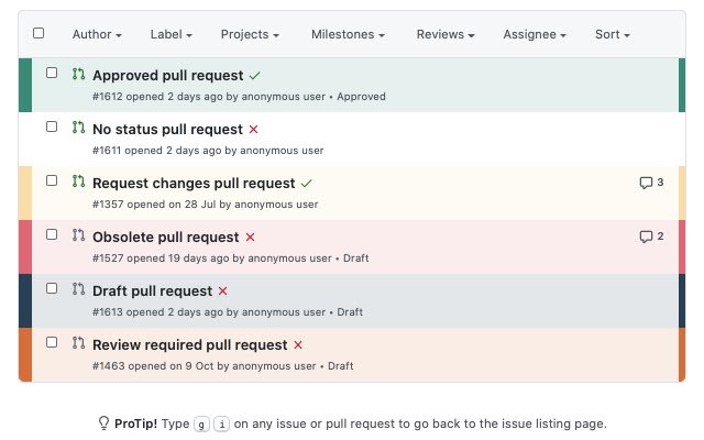 Github Pull Requests Highlighter  from Chrome web store to be run with OffiDocs Chromium online