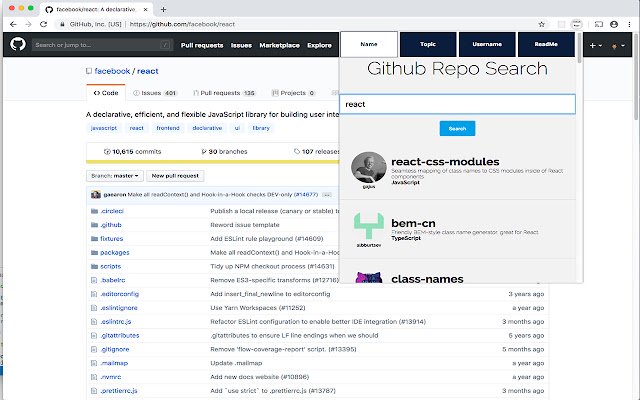 Github Repositories Search  from Chrome web store to be run with OffiDocs Chromium online