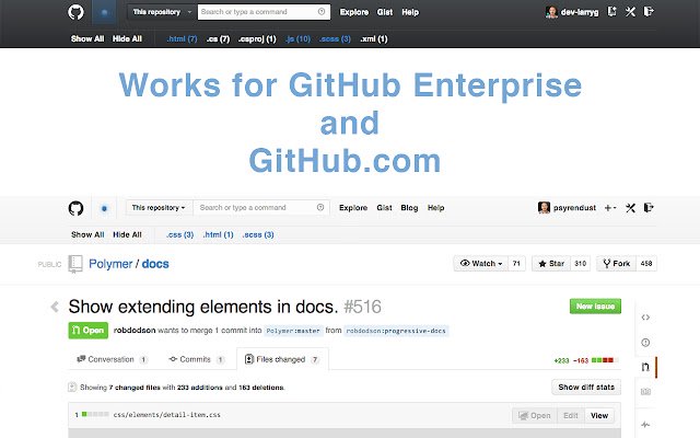 GitHub Review Filters  from Chrome web store to be run with OffiDocs Chromium online