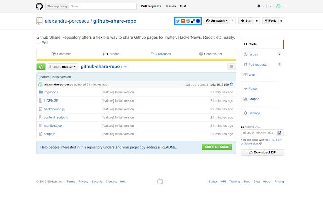 Github Share Repository  from Chrome web store to be run with OffiDocs Chromium online