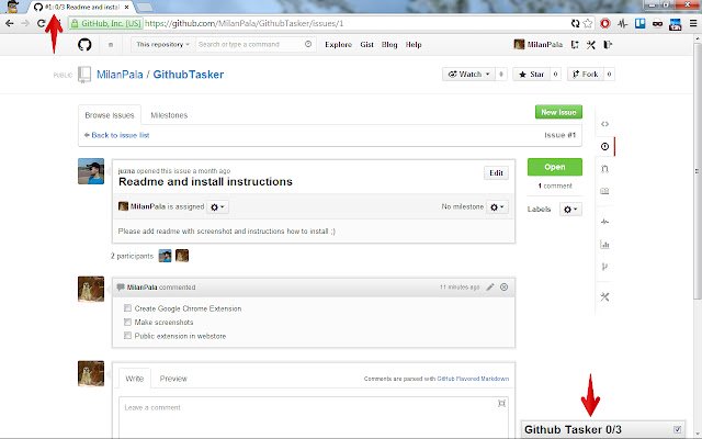 Github Tasker  from Chrome web store to be run with OffiDocs Chromium online