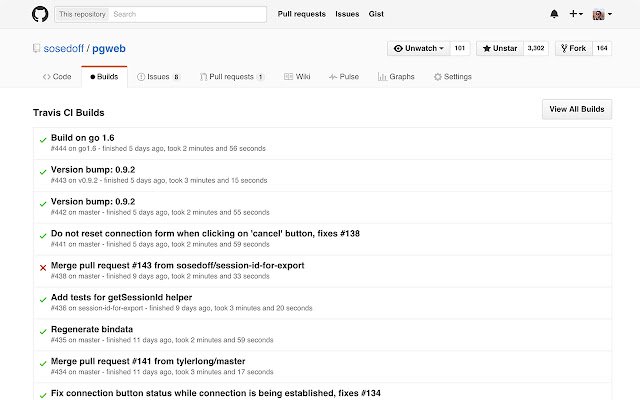 Github Travis CI Builds  from Chrome web store to be run with OffiDocs Chromium online