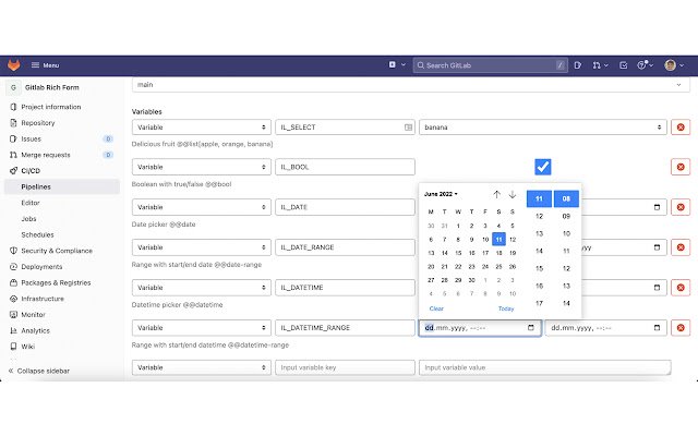 GitLab Rich Form  from Chrome web store to be run with OffiDocs Chromium online