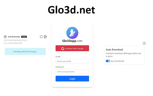 Glo3D Downloader از فروشگاه وب کروم برای اجرای آنلاین با OffiDocs Chromium