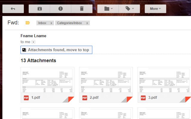 Gmail Attachments To Top  from Chrome web store to be run with OffiDocs Chromium online