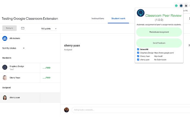 Google Classroom Peer Review de la boutique en ligne Chrome sera exécuté avec OffiDocs Chromium en ligne