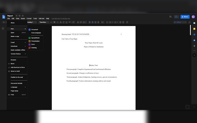 Google Docs Dark Mode aus dem Chrome Web Store zur Ausführung mit OffiDocs Chromium online