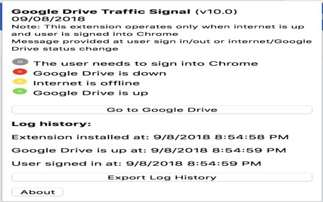 Google Drive Traffic Signal  from Chrome web store to be run with OffiDocs Chromium online